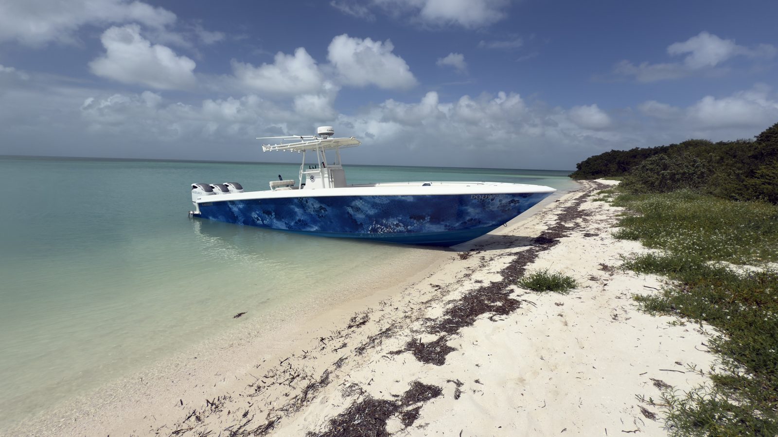 Private Key West sandbar charter anchored in clear shallow water